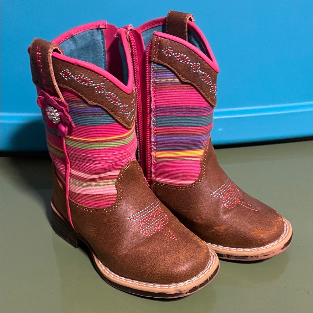 Twister Kids Boots - Brown and Pink